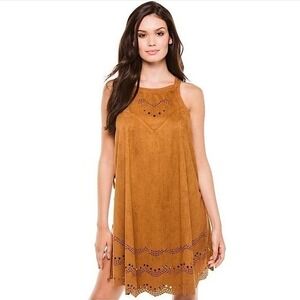 Muche et Muchette Suede Tank Dress Womens One Size Festival Western Boho Country